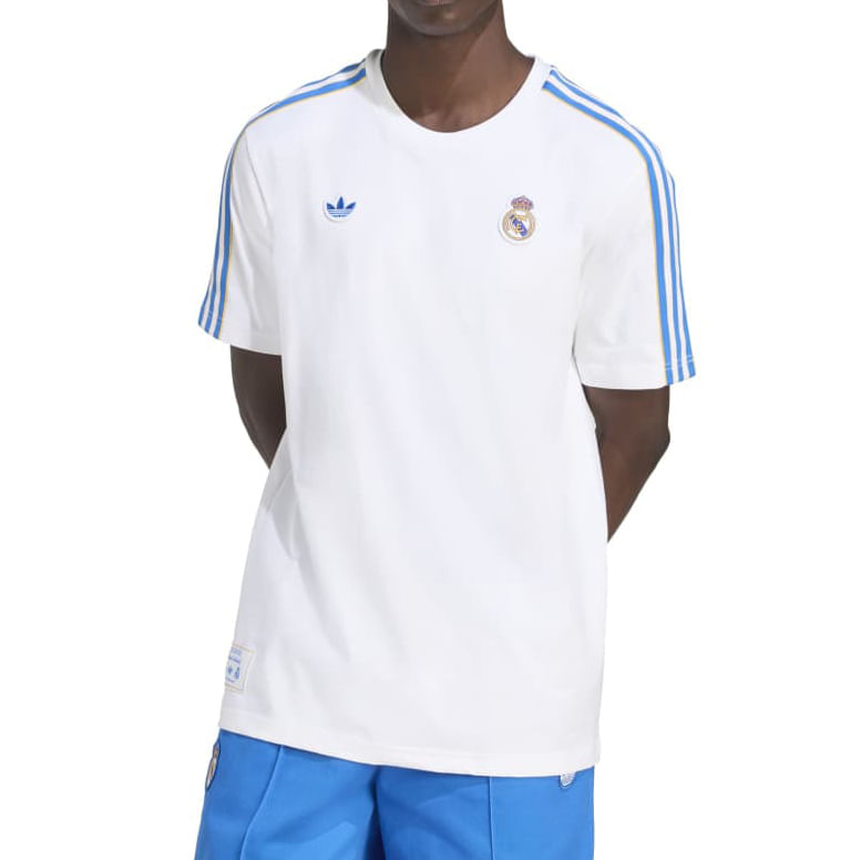 Adidas Camiseta JN3064 M ICON REAL MADRID WhiteBlue Bird Algodao -6-